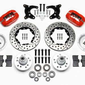 Wilwood Forged Dynalite Front Kit 11.00in Drilled Red 65-72 CDP A Body - 10in Drum