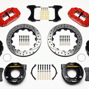 Wilwood Narrow Superlite 4R Rear P-Brk Kit 12.88in Drilled Red 58-64 Olds/Pontiac Ends 2.81in Offset