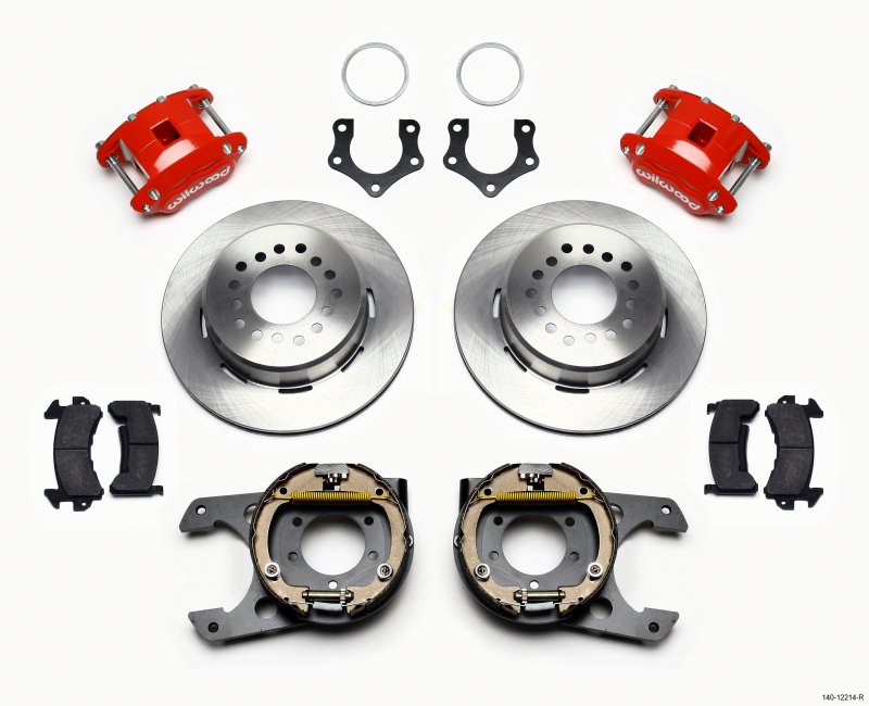 Wilwood D154 P/S Park Brake Kit Red Mopar/Dana 2.36in Off w/Snap Ring Bearing