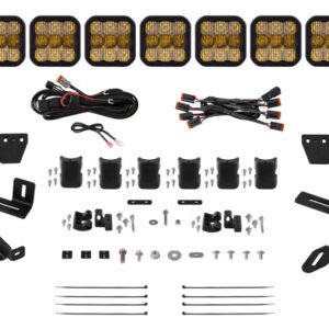 Diode Dynamics Prinsu/Sherpa Roof Racks- SS5 7-Pod CrossLink Mounting Kit - Sport Yellow Combo