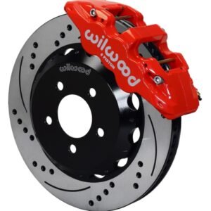 Wilwood AERO6 Front Hat Kit 15.00 Drilled Red 2016-Up Camaro w/Lines