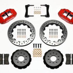 Wilwood Narrow Superlite 6R Front Hat Kit 13.06in Drill Red 2005-2014 Mustang