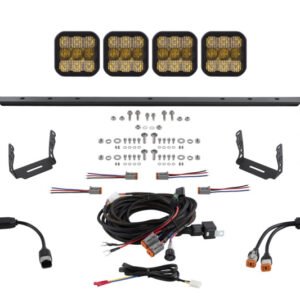 Diode Dynamics 14-23 Toyota 4Runner SS5 Stealth Grille LED 4-Pod Kit - Yellow Pro Combo