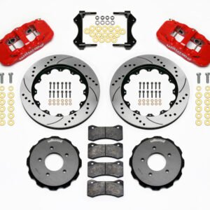 Wilwood AERO6 Front Hat Kit 14.00 Drilled Red 99-06 BMW E46