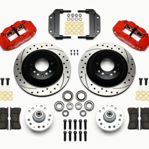 Wilwood Narrow Superlite 6R Front Hub & 1PC Rtr Kit 12.88in Drilled -Red Magnum Force Drop Spindle