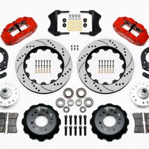 Wilwood Narrow Superlite 6R Front Hub Kit 14.00in Drill Red 1965-1969 Mustang Drum Spindle