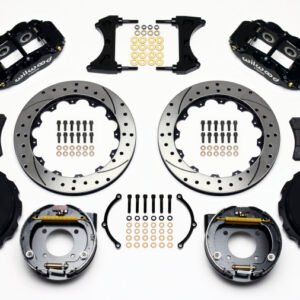 Wilwood Narrow Superlite 4R Rear P-Brk Kit 12.88in Drilled Chevy 12 Bolt w/ C-Clips Staggered mt