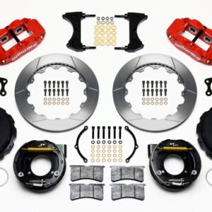 Wilwood Narrow Superlite 4R Rear P-Brk Kit 12.88in Red Small Ford 2.66in Offset