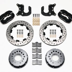 Wilwood Forged Dynalite P/S Rear Kit Drilled Rotor Mopar/Dana 2.36in Off w/Snap Ring Bearing