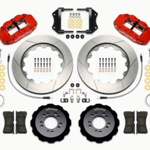 Wilwood Narrow Superlite 6R Front Hat Kit 14.00in Red 2013-Up Ford Focus ST w/ Lines