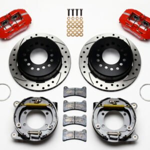 Wilwood Dynapro Low-Profile 11.00in P-Brake Kit Drill-Red Ford 8.8 w/2.50in Offset-5 Lug