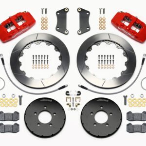 Wilwood Dynapro 6 Front Hat Kit 12.88in Red 2005-Up Mazda 3 w/ Lines