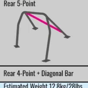 Cusco Chromoly Roll Cage 5 Point 2 Passenger 87-91 Honda Civic EF3 CUSCO BLUE (S/O / No Cancel)