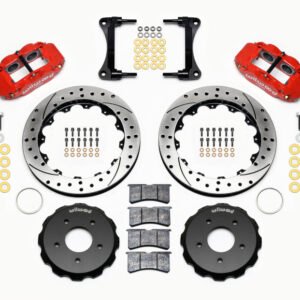 Wilwood Narrow Superlite 4R Front Hat Kit 12.88in Drill Red 2007-Up Jeep Wrangler