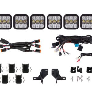Diode Dynamics Bronco SS5 6-Pod CrossLink Grille Lightbar Kit Pro - White Combo