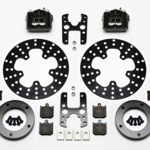 Wilwood Dynalite Single Floater Front Drag Kit Drilled P&S Anglia Spindle Mount Wheel