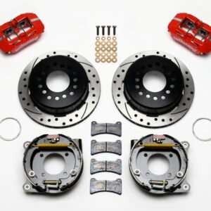 Wilwood Dynapro Low-Profile 11.00in P-Brake Kit Drill-Red Chevy 12 Bolt 2.75in Off w/ C-Clips