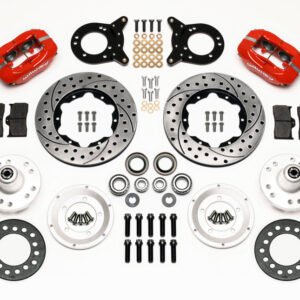 Wilwood Forged Dynalite Front Kit 11.00in Drill Red 1970-1973 Mustang Disc & Drum Spindle