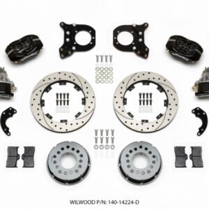Wilwood Forged Dynalite P/S Rear Kit w/MC4 P-Brake Drilled Chev 12 Bolt w/Clip Eliminator