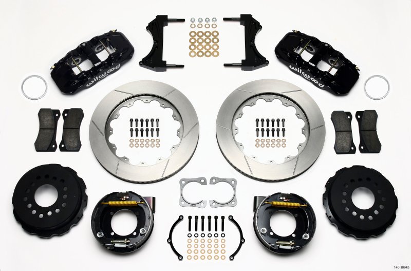 Wilwood AERO4 Rear P-Brake Kit 14.00in Chevy 12 Bolt-Spec 3.15in Bearing