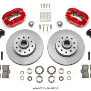 Wilwood Forged Dynalite Front Kit 11.03in 1 PC Rotor&Hub - Red 74-80 Pinto Disc Spindle only