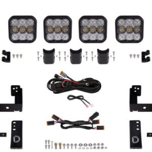 Diode Dynamics Jeep JK SS5 4-Pod CrossLink Grille Lightbar Kit Sport - White Combo