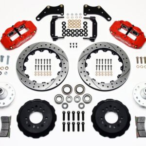 Wilwood Narrow Superlite 6R Front Hub Kit 12.88in Drill Red Large GM 57-70 Drop Spindle