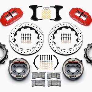Wilwood Narrow Superlite 4R Rear P-Brk Kit 12.88in Drill Red Strange Eng Floater 3.49in Offset