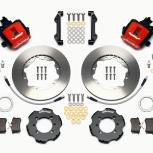 Wilwood Combination Parking Brake Rear Kit 11.00in Red 2012 Fiat 500 w/ Lines