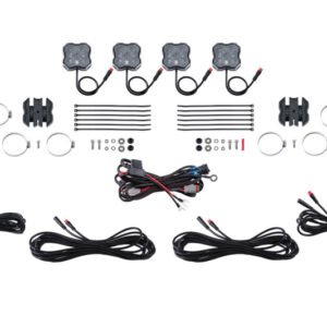 Diode Dynamics Stage Series SXS Rock Light Installer Kit RGBW M8 (4-pack)