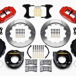 Wilwood Narrow Superlite 4R Rear P-Brk Kit 12.88in Red Big Ford Old Style 2.36in Offset