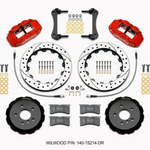 Wilwood Narrow Superlite 6R Front Hat Kit 12.88in Drill Red 2014-2015 Mini Cooper w/Lines