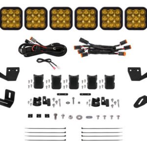 Diode Dynamics Prinsu/Sherpa Roof Racks SS5 6-Pod CrossLink Mounting Kit - Sport Yellow Driving