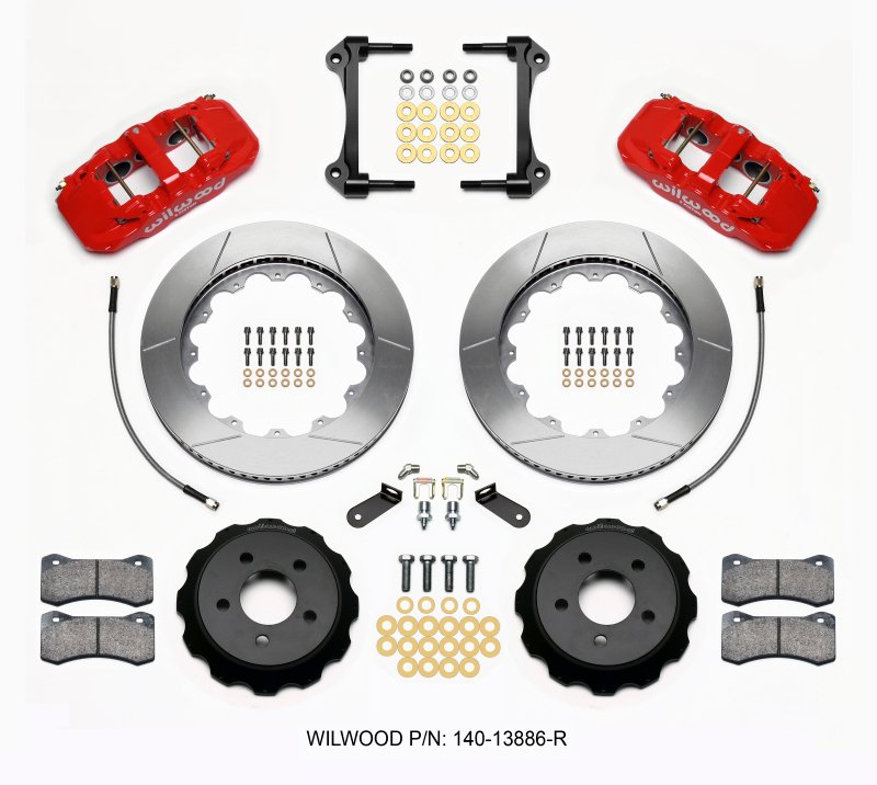 Wilwood AERO6 Front Hat Kit 14.00 Red 15-23 Mustang w/Lines