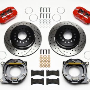 Wilwood Dynapro Low-Profile 11.00in P-Brake Kit Drill-Red 55-57 Chevy 2.34in Offset