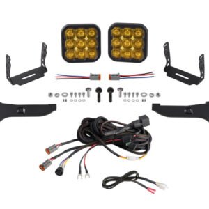 Diode Dynamics 17-20 Ford Raptor SS5 Bumper LED Pod Light Kit - Sport Yellow Driving
