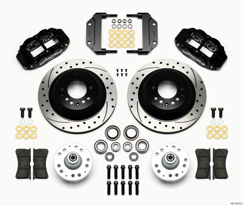 Wilwood Narrow Superlite 6R Front Hub & 1PC Rtr Kit 12.88in Drilled Magnum Force Drop Spindle