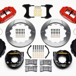 Wilwood Narrow Superlite 4R Rear P-Brk Kit 12.88in Red Chevy 12 Bolt w/ C-Clips