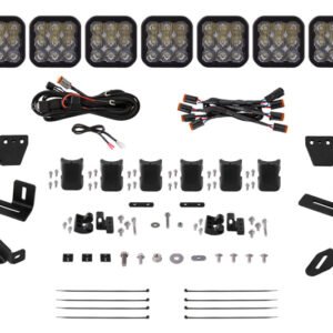 Diode Dynamics Prinsu/Sherpa Roof Racks- SS5 7-Pod CrossLink Mounting Kit Sport White Driving