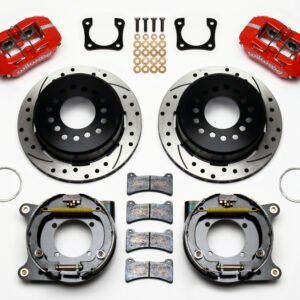 Wilwood Dynapro Low-Profile 11.00in P-Brake Kit Drill-Red Chevy 12 Bolt Spcl 2.81in Offset