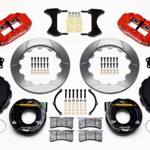 Wilwood Narrow Superlite 4R Rear P-Brk Kit 12.88in Red Mopar/Dana 2.36in Off w/Snap Ring Bearing