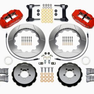Wilwood Narrow Superlite 6R Front Hat Kit 14.00in Red 1999-2012 Subaru WRX w/Lines