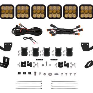 Diode Dynamics Prinsu/Sherpa Roof Racks SS5 6-Pod CrossLink Mounting Kit - Sport Yellow Combo