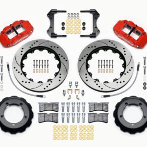 Wilwood Narrow Superlite 4R Front Hat Kit 14.00in Drill Red 76-77 Ford Bronco Dana 44 w/Lines