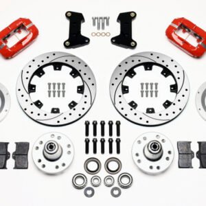 Wilwood Forged Dynalite Front Kit 12.19in Drilled Red 74-80 Pinto/Mustang II Disc Spindle only