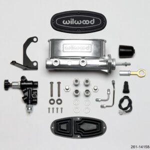 Wilwood HV Tandem M/C Kit w L/H Bracket & Prop Valve - 15/16in Bore Ball Burn.-W/Push