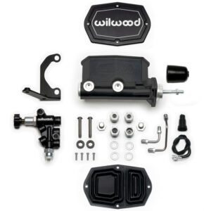 Wilwood Compact Tandem M/C - 15/16in Bore w/RH Bracket and Valve (Pushrod) - Black