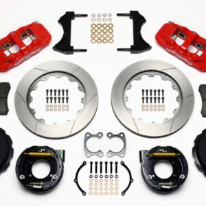 Wilwood AERO4 Rear P-Brake Kit 14.00in Red Small Ford 2.50in Offset