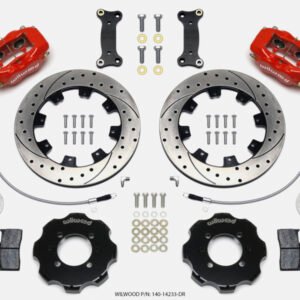 Wilwood Forged Dynalite Front Hat Kit 12.19in Drilled Red 2016-Up Mazda MX5 Miata w/ Lines