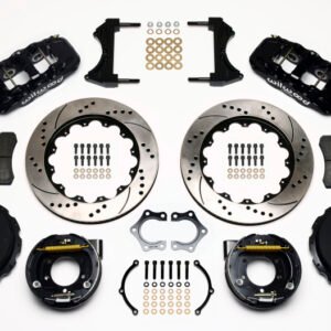Wilwood AERO4 Rear P-Brake Kit 14.00in Drilled Mopar/Dana 2.36in Off w/Snap Ring Bearing